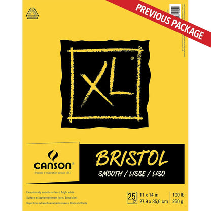 Canson Papel Bristol de la Serie XL, Suave, Almohadilla Plegable, 11 x 14 Pulgadas, 25 Hojas (260 g) – Papel de Artista para Adultos y Estudiantes – marcadores, bolígrafo y Tinta
