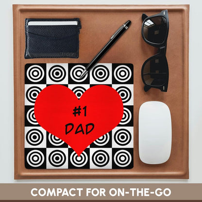 3dRose 8 x 8 x 0.25 Inches Mouse Pad, No.1 Dad Design Red (mp_6146_1)