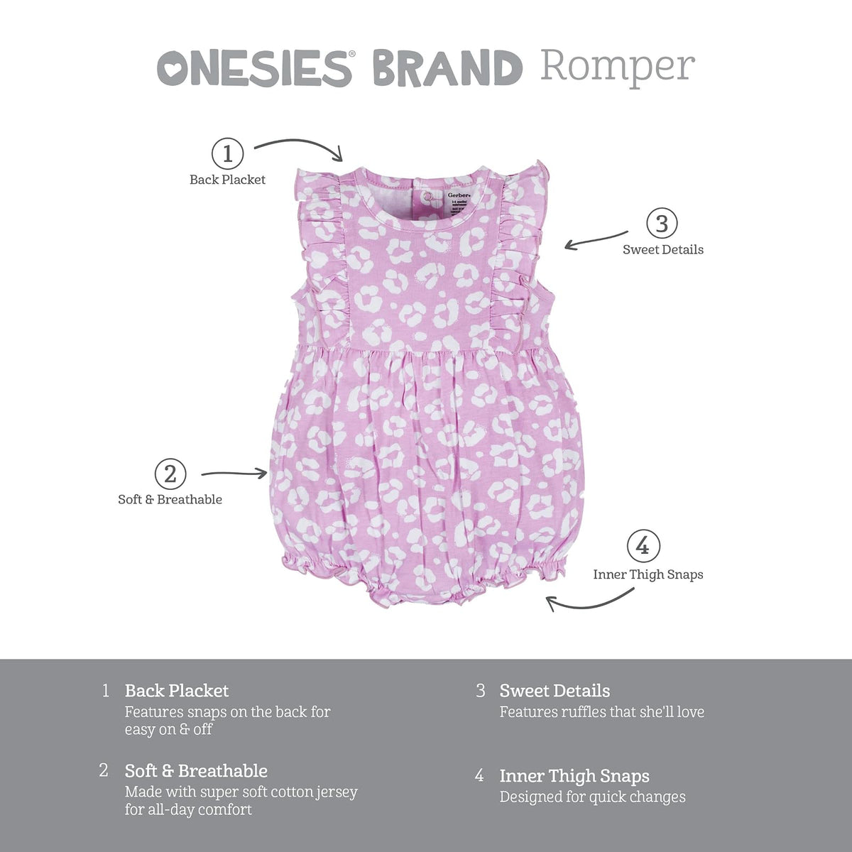 ONESIES 3-pack Romper Mameluco bebés niñas