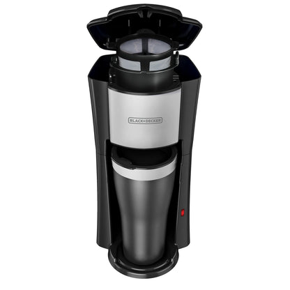 Black+Decker Cafetera Individual con Termo Incluido 16 oz, Filtro Permanente y Apagado Automático CM618