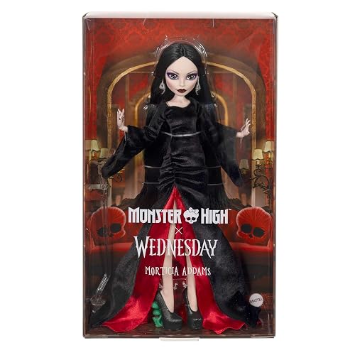Monster High Skullector Muñeca de Colección Morticia 6+ Años | Inspirada en un ícono gótico; figura premium para exhibición