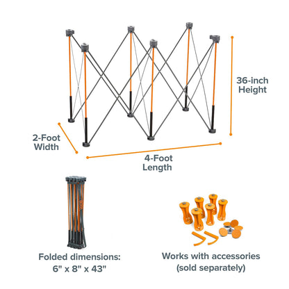 BORA - Mesa de Trabajo Plegable portátil de 2 x 4 pies para cochera | Altura de trabajo de 36 pulgadas, capacidad de peso de 1.134 kg, bancos de trabajo resistentes para cochera