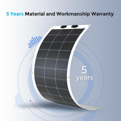 Renogy - Panel solar flexible de 100 W, 12 V, monocristalino, semiflexible y plegable, cargador fuera de la red, para caravanas marinas, cabinas y automóviles