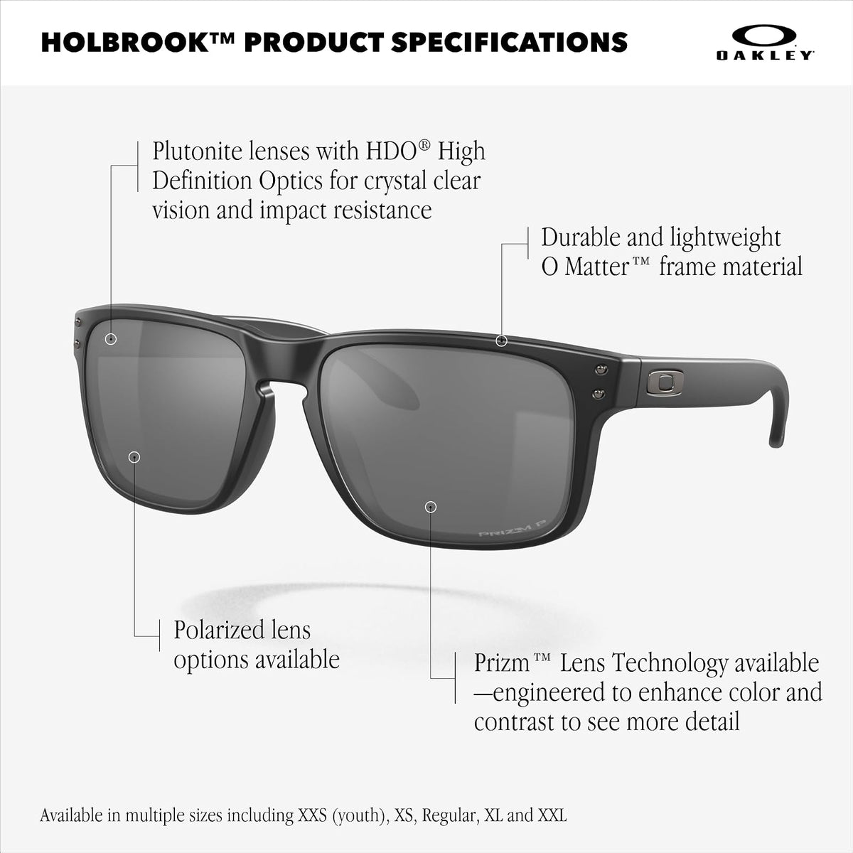 Oakley Holbrook Iridio Sport anteojos de sol, Matte Black/Positive Red Iridium, Talla unica