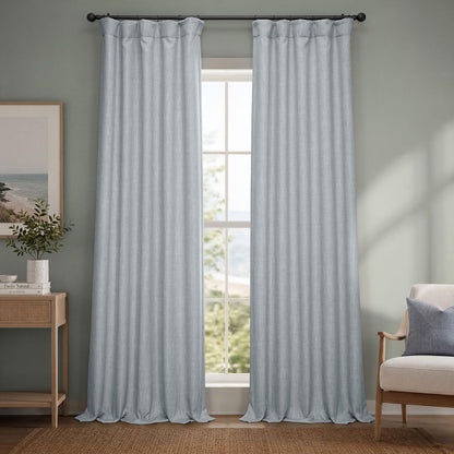 Half Price Drapes Cortina de Lino Sintético, Panel Individual - 127An x 304.8Al cm (1 Paneles) - Gris jaspeado