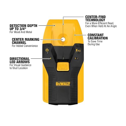 DEWALT - Buscador de pernos de 3/4 pulgadas, localiza los pernos de encuadre eficientemente con flechas LED, ideal para madera y metal, pilas AAA incluidas (DW0100)