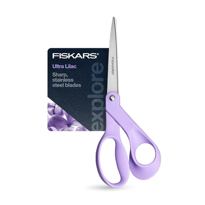 Fiskars - Tijeras ultra lilas, colección de diseño de exploración, cuchillas de acero inoxidable de alta calidad y asas ergonómicas para artes y manualidades
