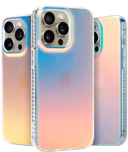 LONLI - Serie Just in Case (para iPhone 14 Pro MAX) - Funda mate fluorescente iridiscente
