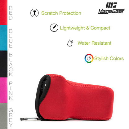 MegaGear MG1157 Estuche de cámara Ultra Ligero, de Neopreno Compatible con Canon EOS M6 (18-150 mm) - Rojo