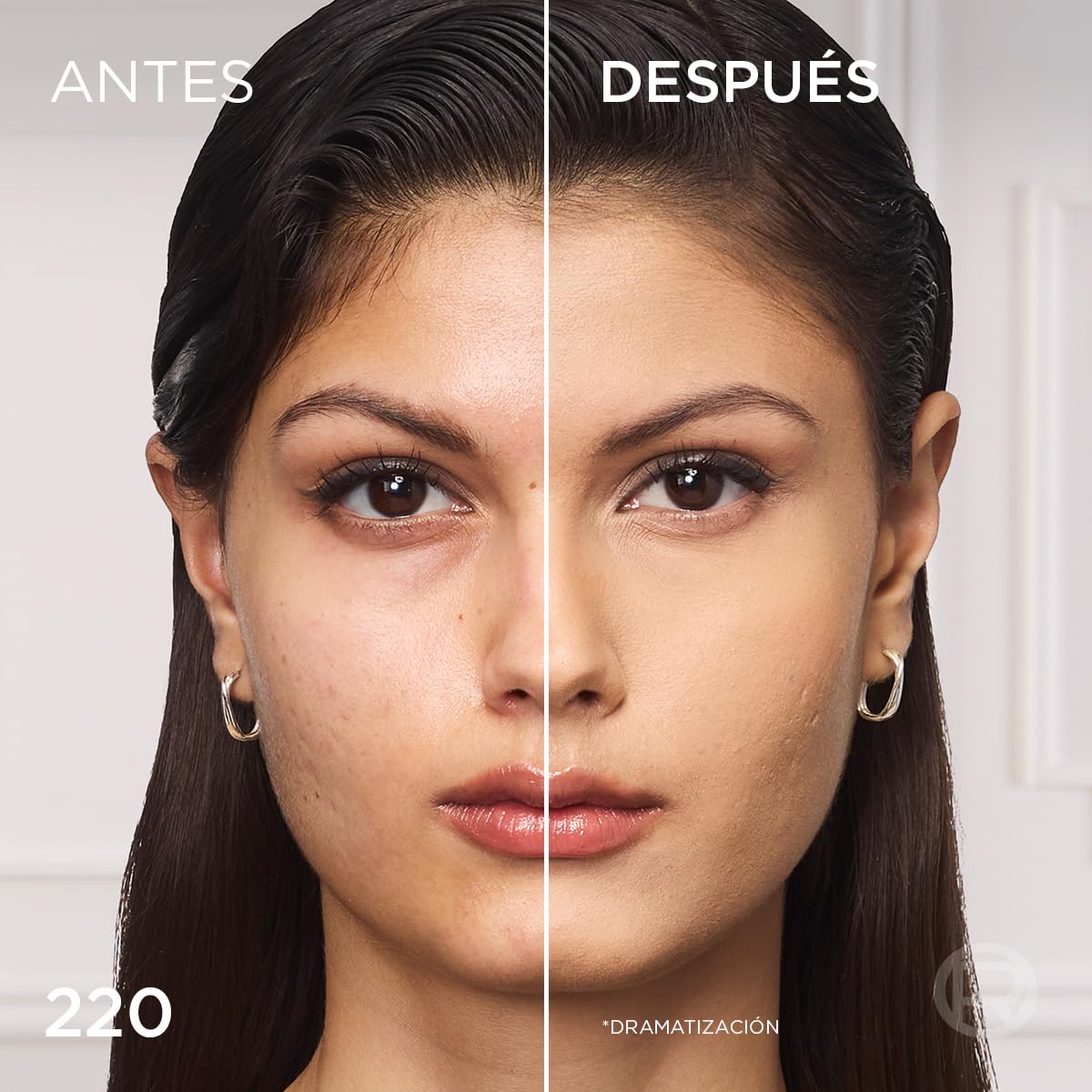 L'Oréal Paris Infallible 24h Freshwear Base de Maquillaje en Polvo de Larga Duración y Alta Cobertura, Tono 220 Sand, 9g.