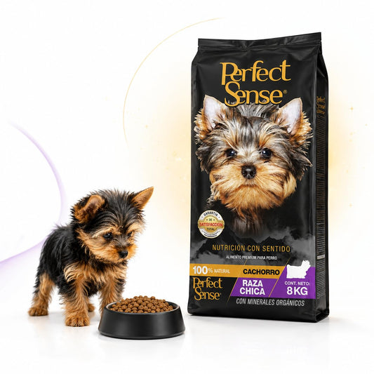 Perfect Sense Alimento Premium para Cachorros de Raza Pequeña 8 kg | Proteína de Origen Animal | Ingredientes Naturales | con Omega 3, Vitaminas y Prebióticos