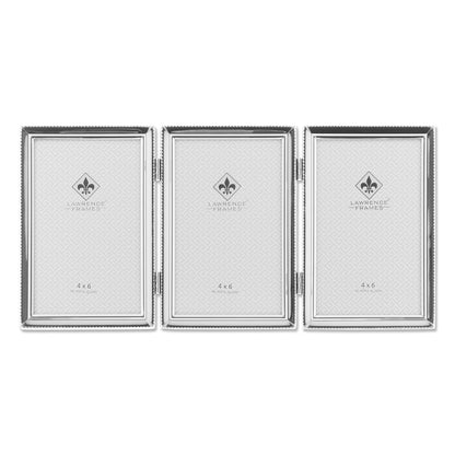 Lawrence Frames Marco de Fotos Triple con Bisagra, Latón Antiguo - Plata - 4 InchesX 6 Inches Triple