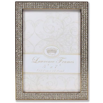Lawrence Frames Lawrence Royal Designs - Marco de fotos de metal dorado y purpurina (5 x 7 pulgadas)