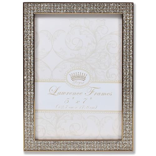 Lawrence Frames Lawrence Royal Designs - Marco de fotos de metal dorado y purpurina (5 x 7 pulgadas)