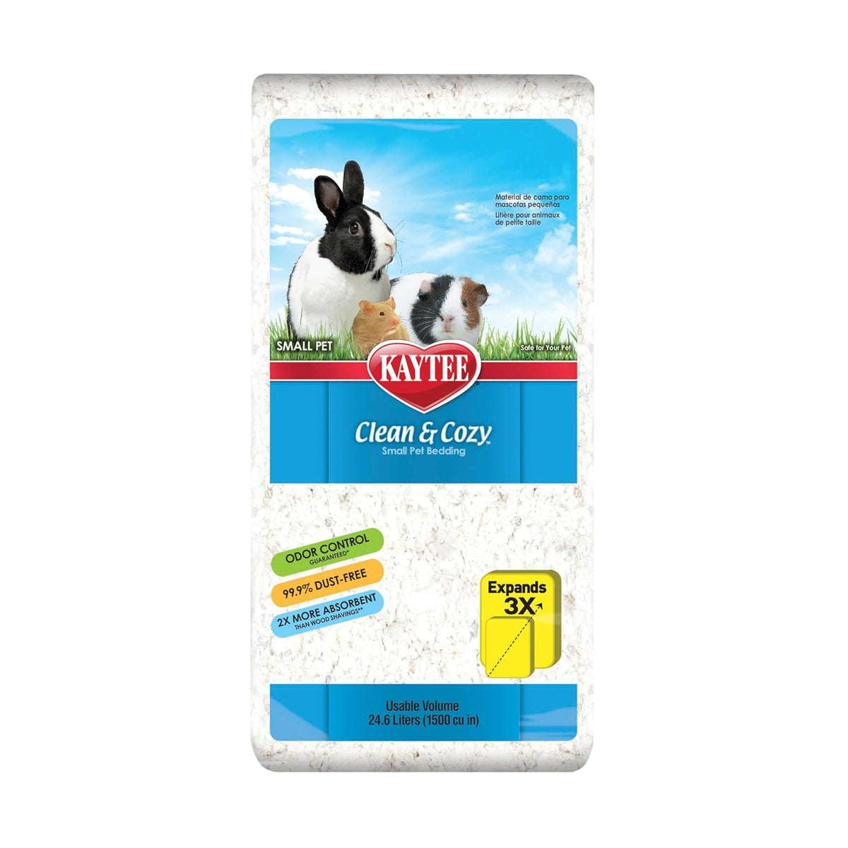Kaytee Clean & Cozy Cama Natural para Roedores - 500 Cubic Inch - Blanco - Standard Packaging