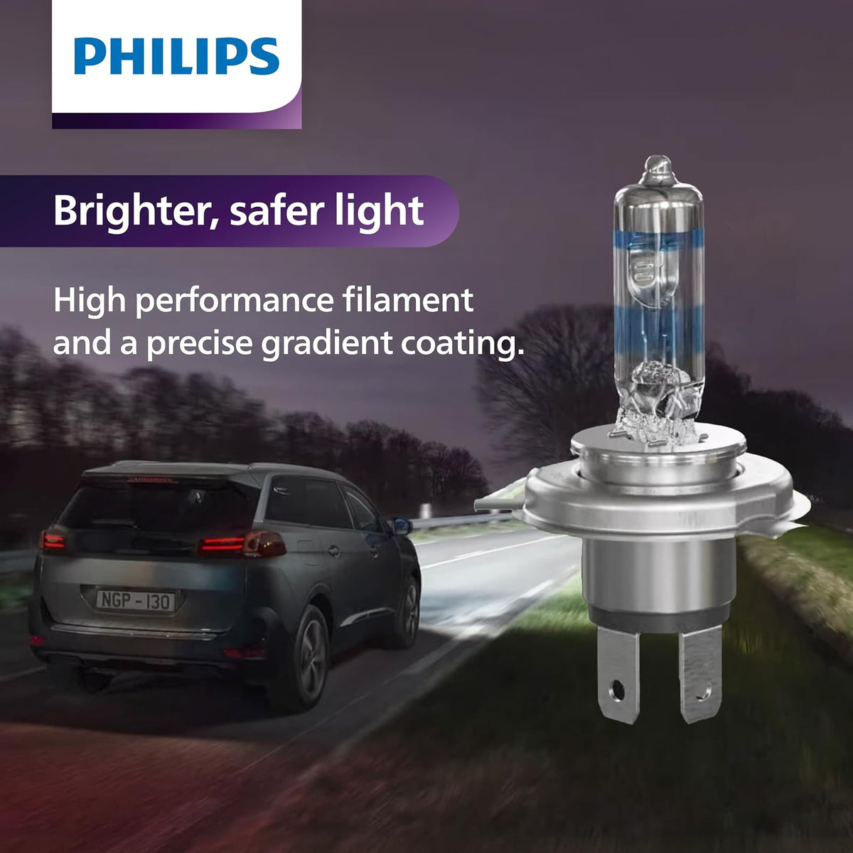 Philips Automotive Lighting 9005XS NightGuide Platinum - Foco para Faros Delanteros, Paquete de 2