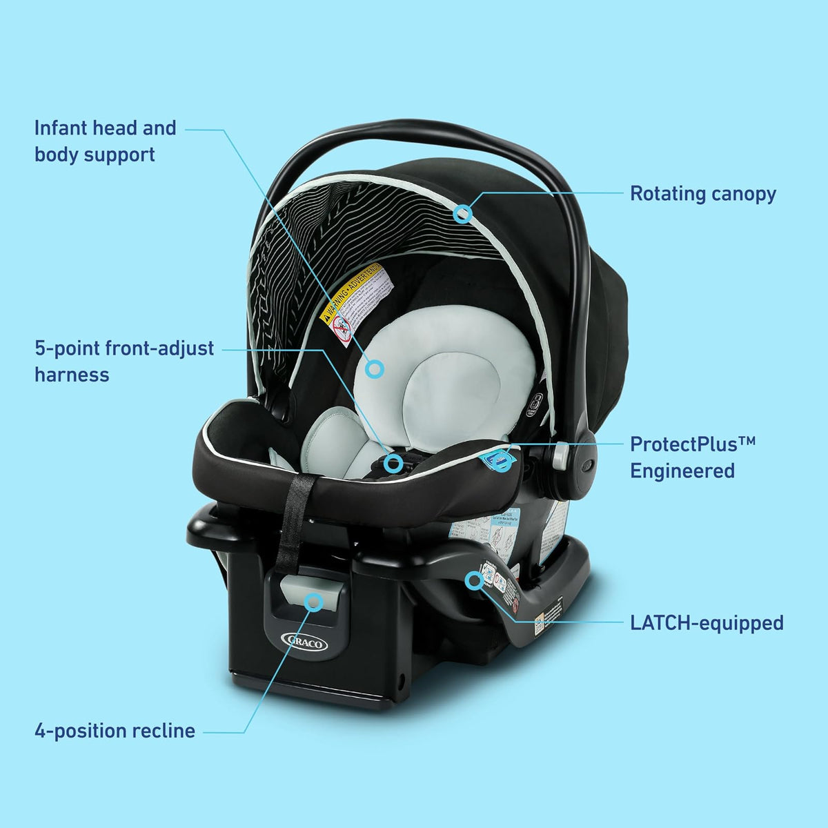 Graco Asiento De Automóvil Para Bebé, Studio, Paquete De 1 Count