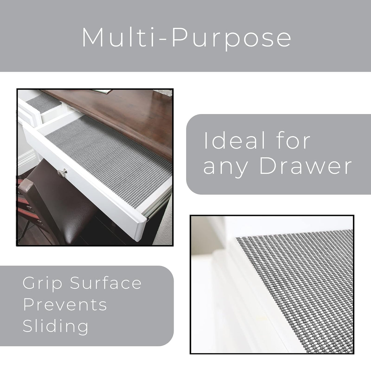 Smart Design Forro de Estante de Agarre clásico, 12 Pulgadas x 20 pies, no Adhesivo, Parte Inferior de Agarre Fuerte, cajón de Cocina fácil de Limpiar, Armario, Cubierta Protectora de aparador