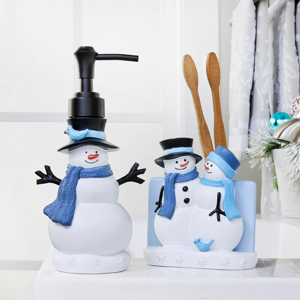 SKL Home Christmas/Winter Friends - Soporte para Cepillo para Polvo de Dientes, Color Azul