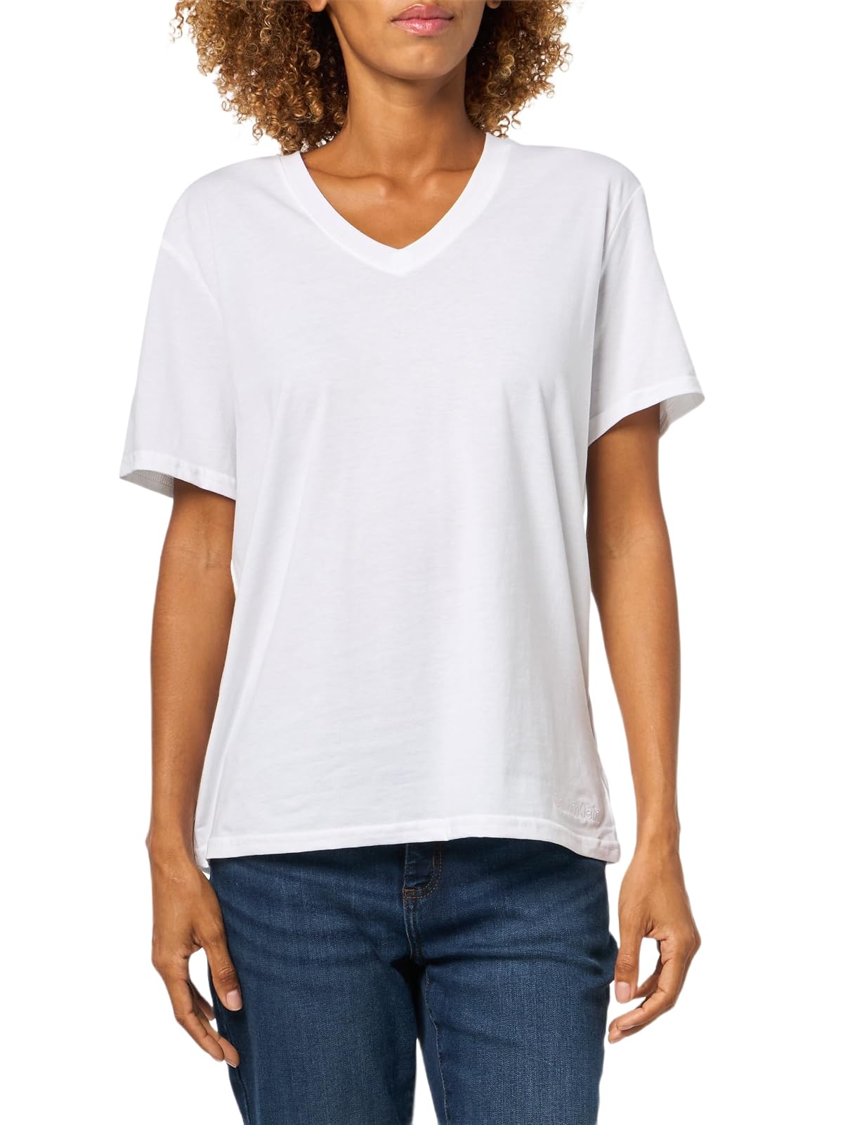 Calvin Klein - Playera de Ajuste clásico con Cuello en V para Mujer