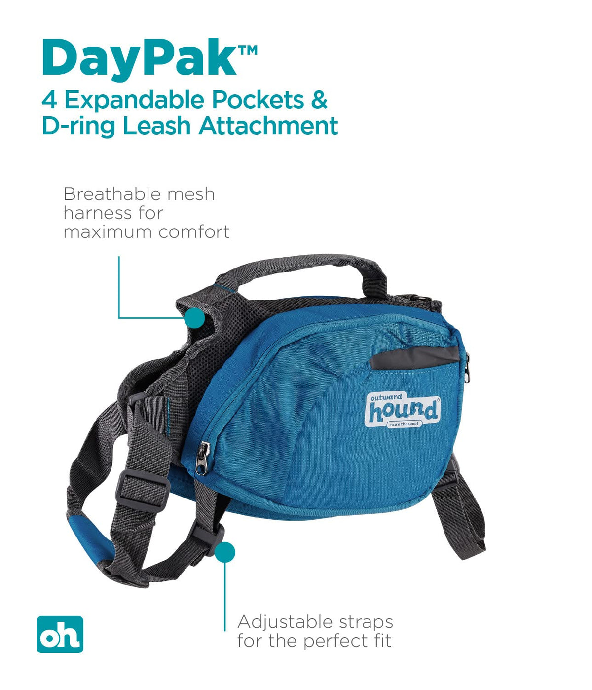 Mochila para perros Daypak de Outward Hound, Azul, Large