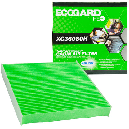 ECOGARD XC36080H Filtro de aire de cabina de alta eficiencia actualizado con bicarbonato de sodio Honda Civic, V, Fit, HR, Odyssey, Insight, CR-Z, Clarity | Acura RDX