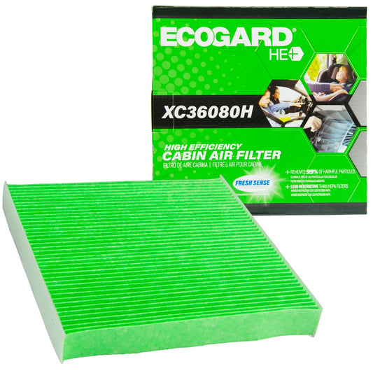 ECOGARD XC36080H Filtro de aire de cabina de alta eficiencia actualizado con bicarbonato de sodio Honda Civic, V, Fit, HR, Odyssey, Insight, CR-Z, Clarity | Acura RDX