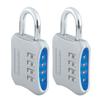 Master Lock - Cerradura de combinación reiniciable, cerradura para clóset de gimnasio y escuela, azul, paquete de 2, 653BLUE