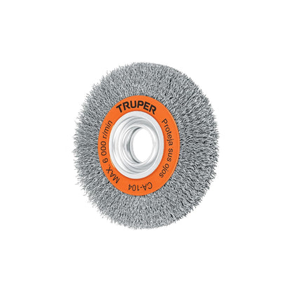 Truper CA-104, Carda para esmeril, de alambre ondulado 6", calibre 0.35 mm, espesor 3/4"