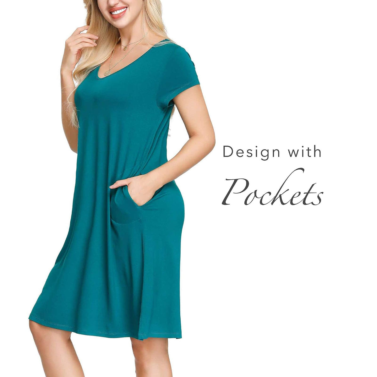 INK+IVY Stretch Swing Summer Dress with Pocket Rayon Spandex Swing Maxi Dresses for Women Casual Summer ClothesMujer