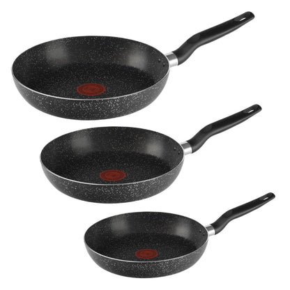 T-fal Easy Cook Juego de 3 Sartenes Antiadherentes con Thermo-Señal - Efecto Piedra