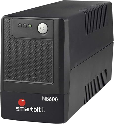 Smartbitt - No-Break Interactivo, Regulador y Supresor de Picos - UPS Ideal para apagones y Cortes de energía - Batería de Respaldo - Negro (600 Va, Hogar y Oficina)