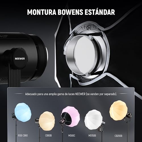 NEEWER 65cm Softbox Linterna, Difusor de Luz de 360° de Liberación Rápida Softbox con Bowens Mount con Aleación de Nylon para RGB CB60 CB60B CB200B MS60B MS60C MS150B Luz de Video LED Continua, NS26L