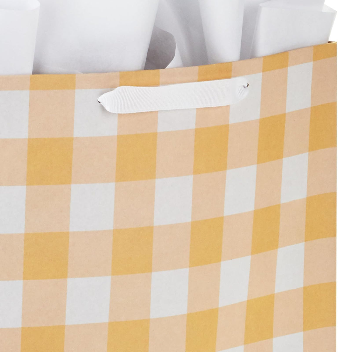 Hallmark Bolsas de regalo extra grandes de 15 pulgadas con papel de seda (2 bolsas: animales de bebé, cuadros amarillos) para baby shower, primer cumpleaños, fiestas de revelación de género