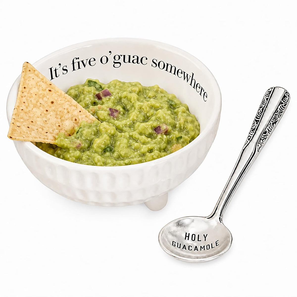 Mud Pie Guacamole - Juego de platos para servir, color blanco