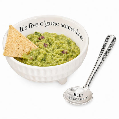 Mud Pie Guacamole - Juego de platos para servir, color blanco