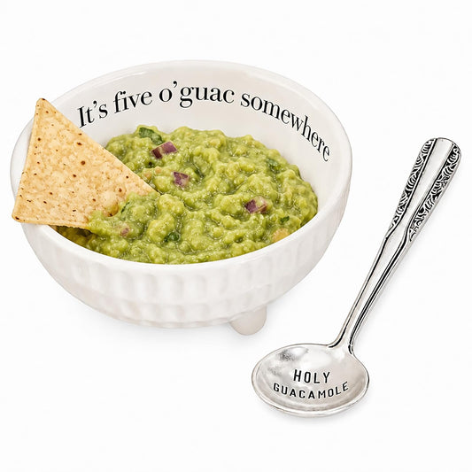 Mud Pie Guacamole - Juego de platos para servir, color blanco