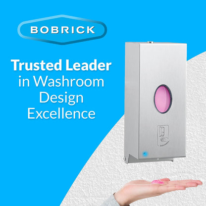 Bobrick B-2012 Dispensador automático de jabón líquido para Montar en la Pared, Acero Inoxidable, Capacidad de 30 onzas líquidas