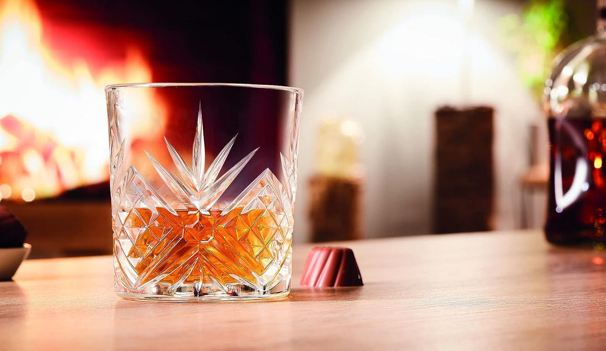 Luminarc Eugene - Juego de 6 Vasos de Vidrio de 300 ml Estilo Cristal Cortado, Ideales para Whisky y otras Bebidas
