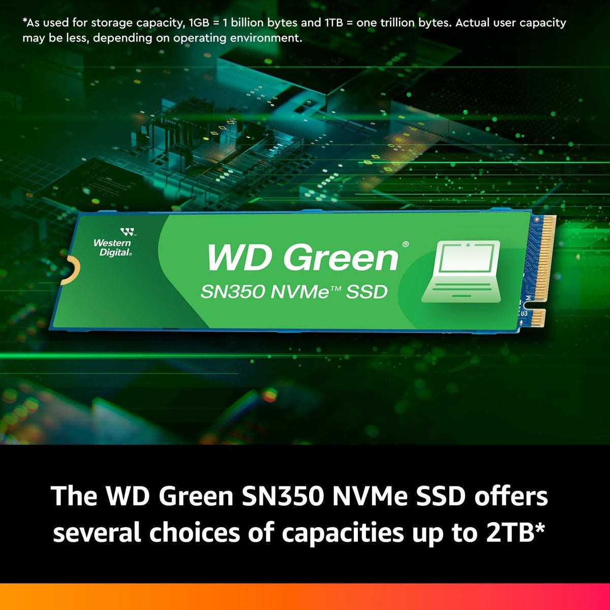 Western Digital Unidad SSD M.2 WD SN350 500GB WDS500G2G0C Green PCIE NVME