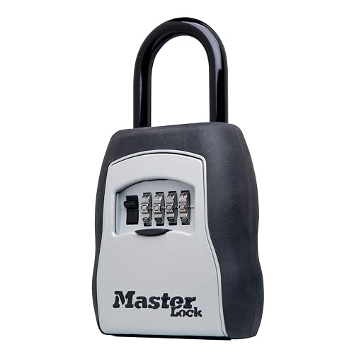 Master Lock Caja de seguridad, pon tu propia combinación, capacidad para 5 llaves, Talla portable, 5 Key Capacity, Negro