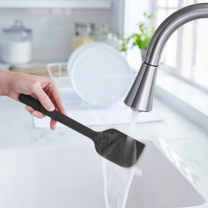 GreenPan - Juego de utensilios de cocina de silicona de 5 piezas, cuchara ranurada y sólida, volteador, espátula, batidor, herramientas flexibles antiadherentes, núcleo de acero, mango antideslizante