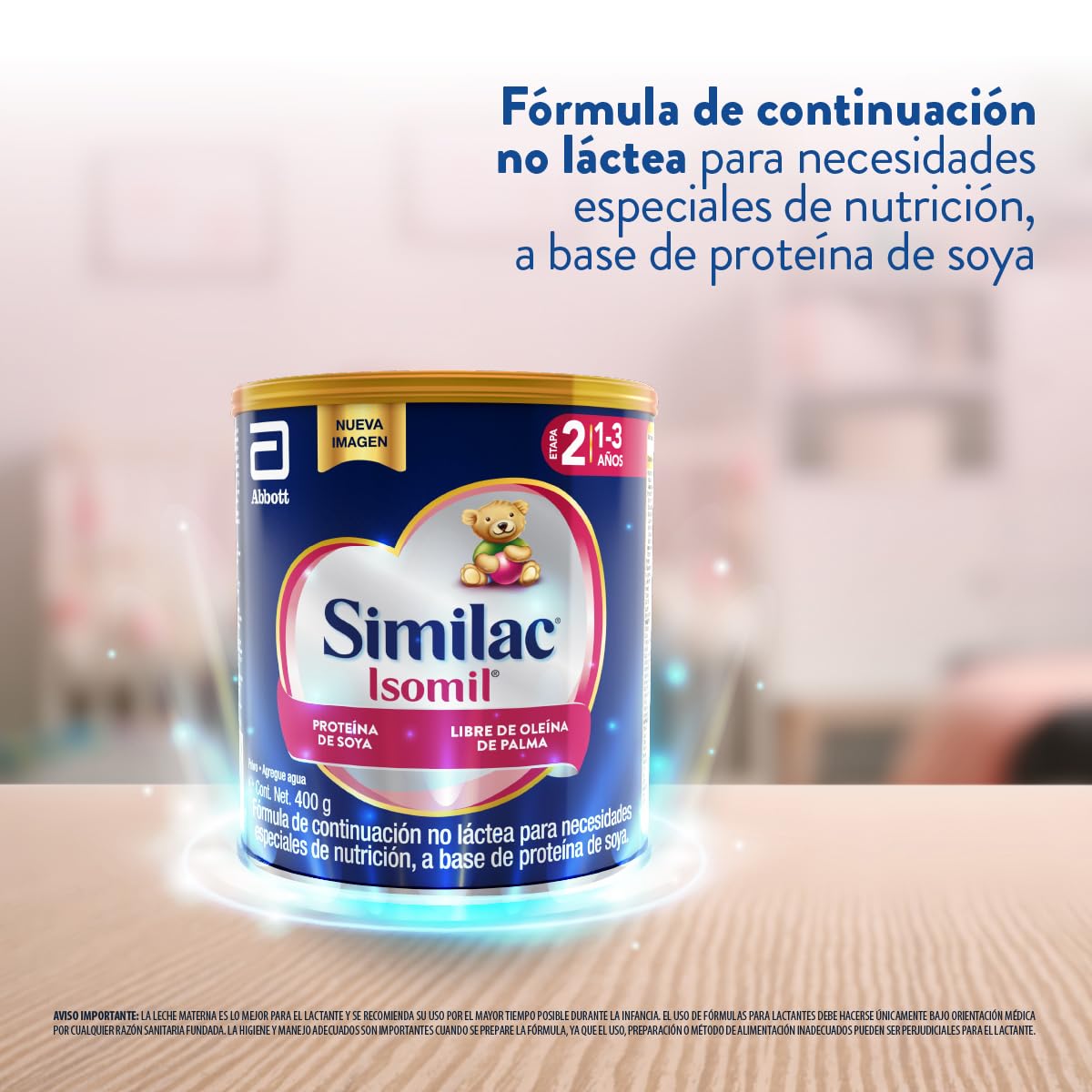 Similac Isomil Etapa 2 400gr, Fórmula Infantil no Láctea a Base de Proteína de Soya