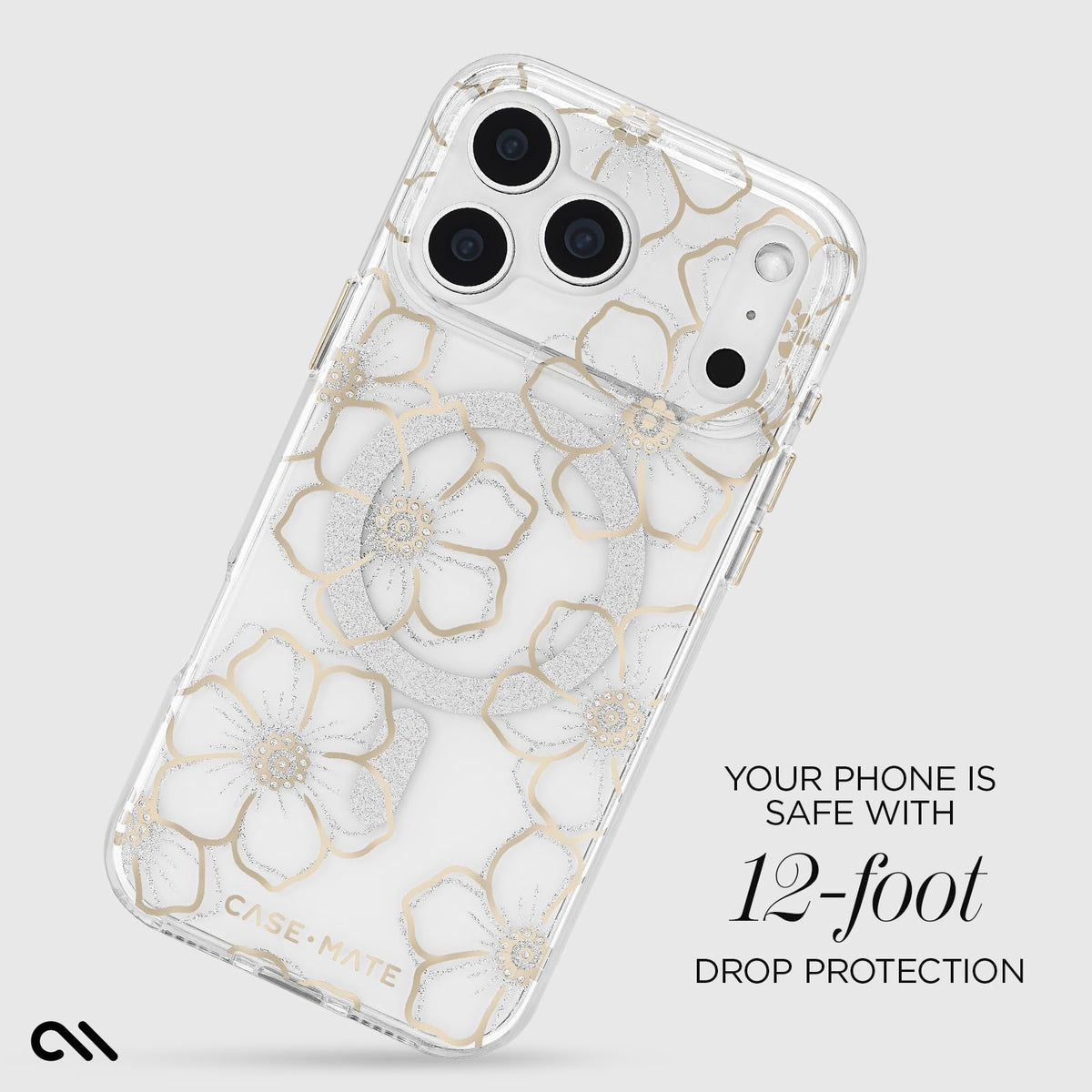 Case-Mate - Funda para iPhone 17 Pro MAX [Compatible con MagSafe] - Funda para teléfono con diseño Floral Brillante con protección contra caídas de 12 pies, Cubierta magnética Premium para iPhone 17