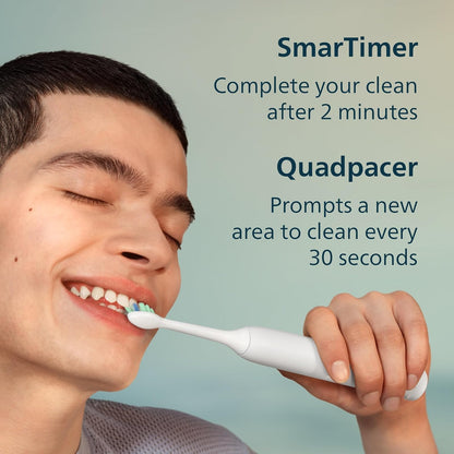 PHILIPS - Cepillo de dientes eléctrico Sonicare 4100, cepillo de dientes eléctrico recargable con sensor de presión, rosa intenso HX3681/26