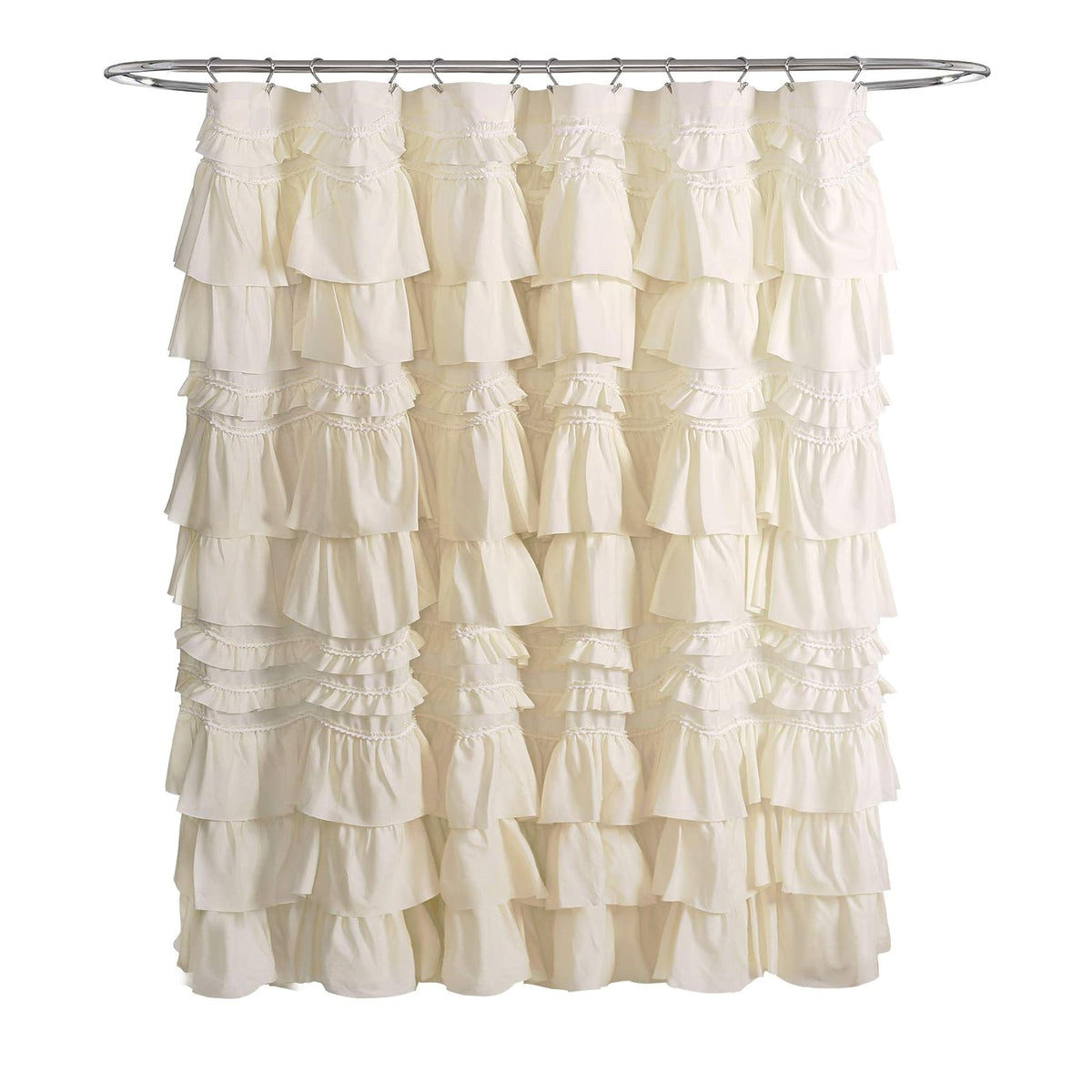 Lush Decor Kemmy Cortina de Ducha, Ivory, 72" x 72", 1