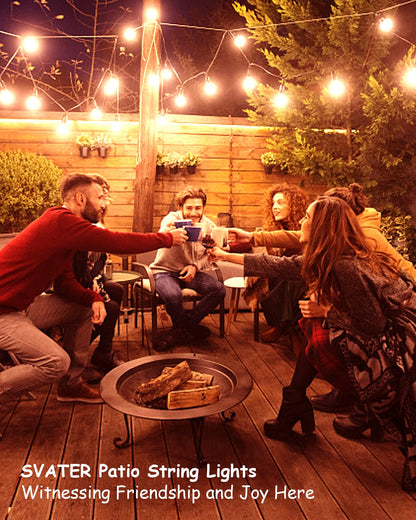 Svater Guirnalda de Luces Exterior 15M con 25 bombillas de plástico G40, IP44 impermeable 2700 K blanco cálido, luces de patio para cafetería, bistro, fiesta de pérgola