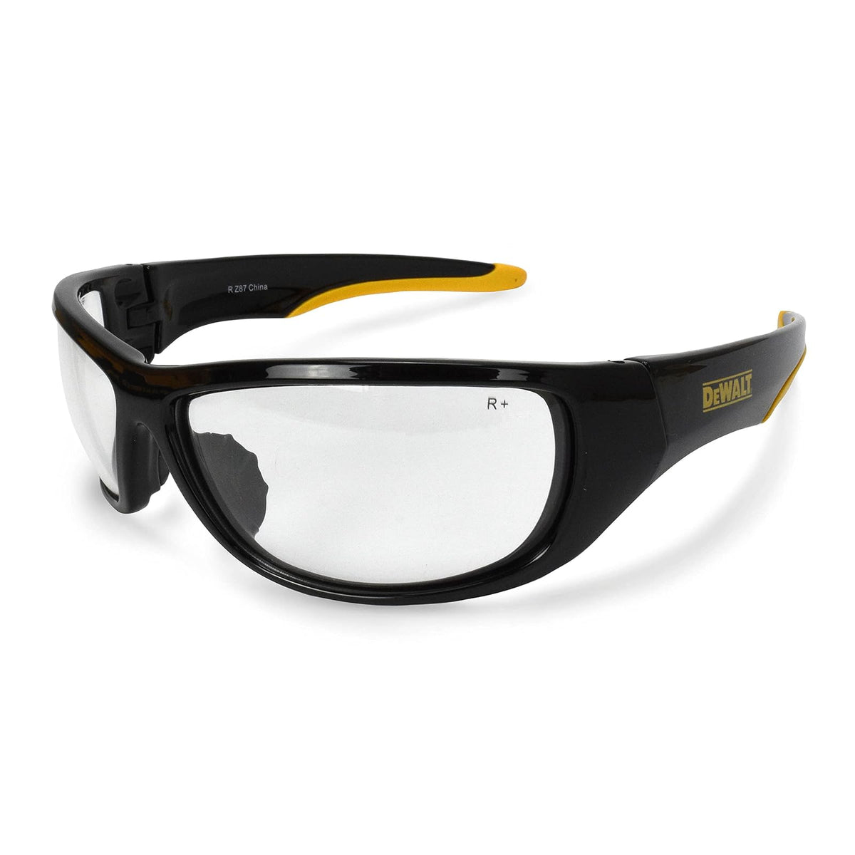 DEWALT Dominator Lentes de Seguridad - Marco negro - amarillo con lente transparente - 8 inches x 3 inches x 2 inches