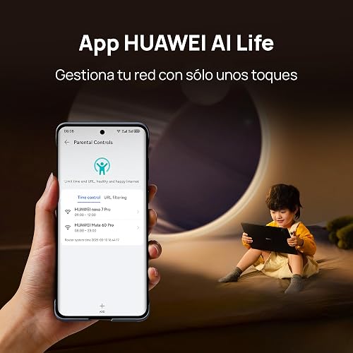 HUAWEI Mesh X3 Pro Suite, Router WiFi 7 BE3600, Negro | Doble Banda + Extensor Mesh Satélite, Cobertura Total 3-4 Habitaciones, Roaming Fluido, Control Parental