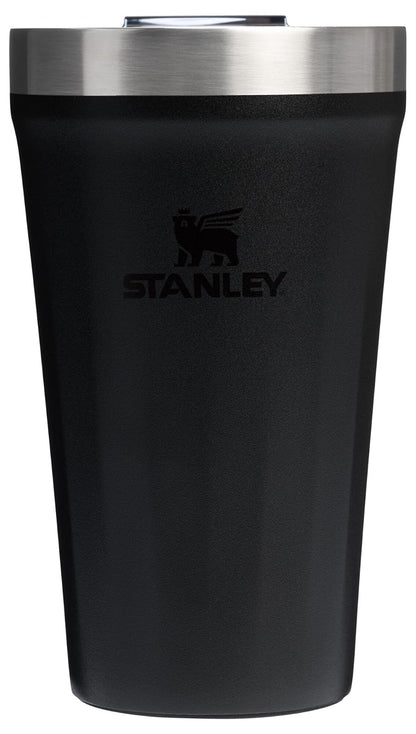 STANLEY - Vaso diario de 16 onzas, tapa a través de la bebida a presión, taza de bebida, café y cóctel, copa de vino de acero inoxidable aislada, sin BPA, negro 2.0